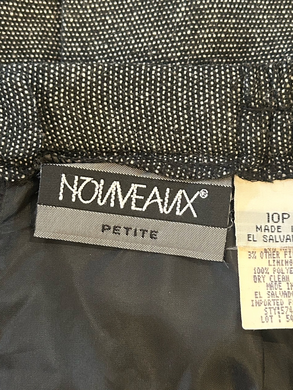 Vintage 80/90s Nouveaux Petite Wool Blend Fringe Skirt Charcoal 10P 33” - Picture 3 of 6